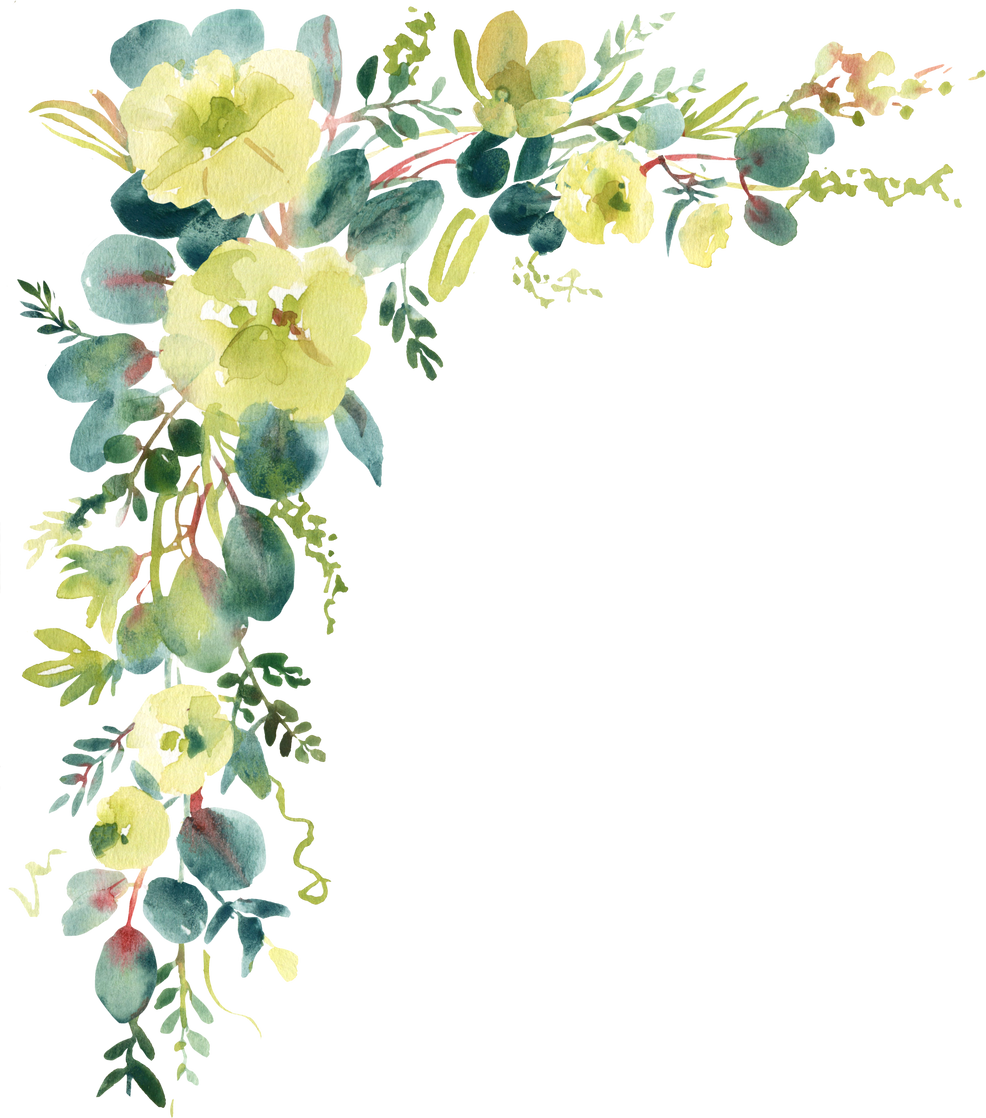 Flowers and Eucalyptus Corner Border 